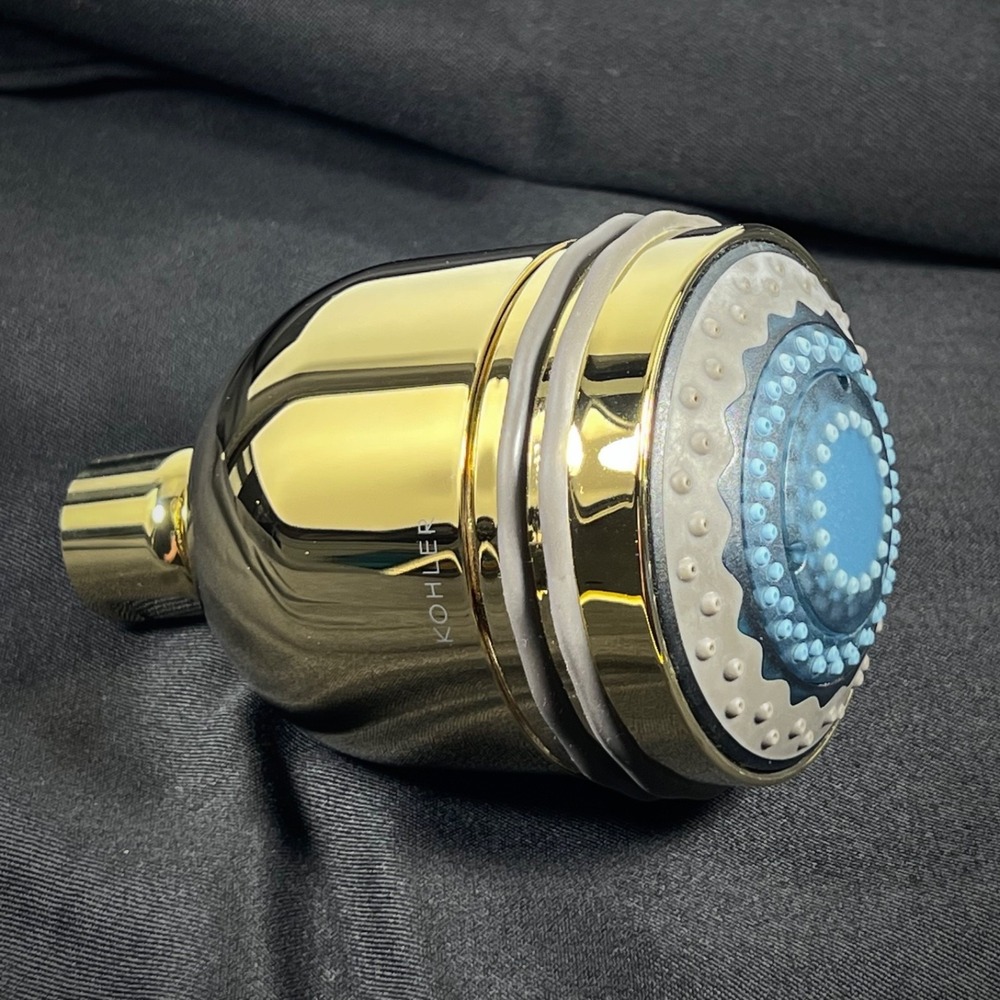 NOS Retired Kohler K-8508-PB MasterShower 3-Way Showerhead‎ Polished Brass